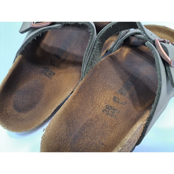 Birkenstock Mayari Women's 7 38 Birkibuc Mocha Brown Sandals Slide Strappy - Picture 9 of 10